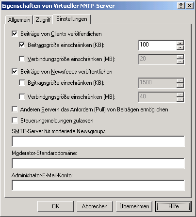 Settings tab