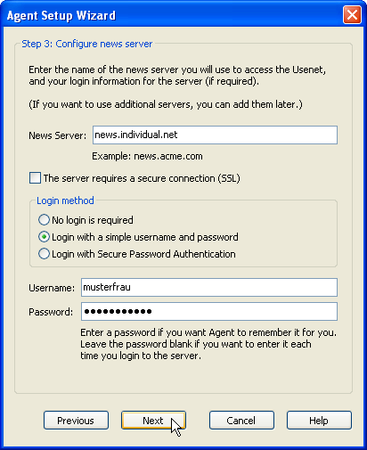 Step 3: Configure news server