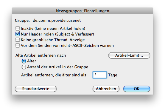 newsgroup preferences - fetching headers