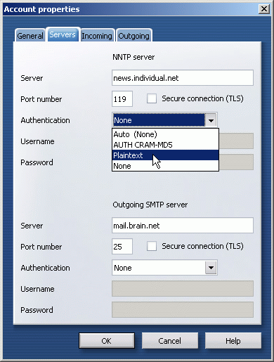 Register card Servers - Authentication