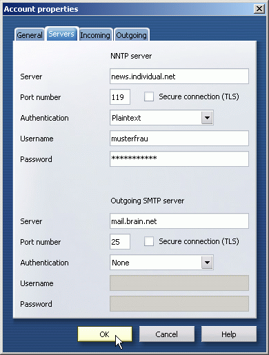 Register card Servers - Authentication